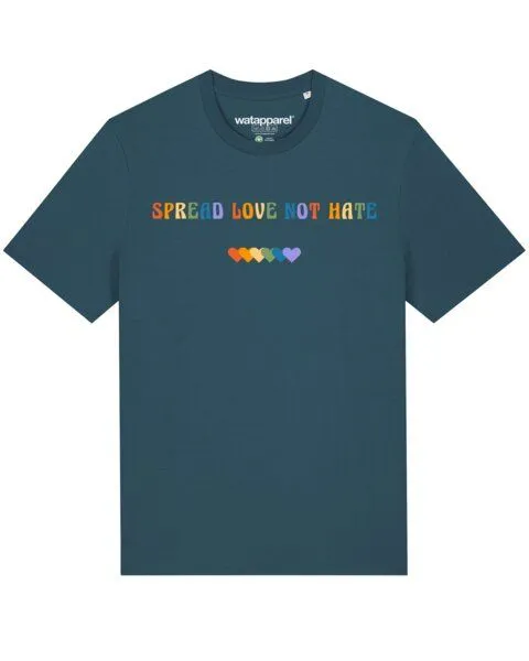 watapparel watapparel T-Shirt Unisex Spread Love not Hate, Stargazer, – Produktbild 1 von 3