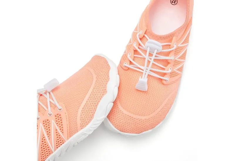 VENICE BEACH VENICE BEACH Badelatsche, Badeschuhe, Badeschlappe, Barfußschuh, leichter Slipper Aquaschuh Wasserschuh mit elastischen Bändern, schnelltrocknend VEGAN, Orange, – Produktbild 5 von 5