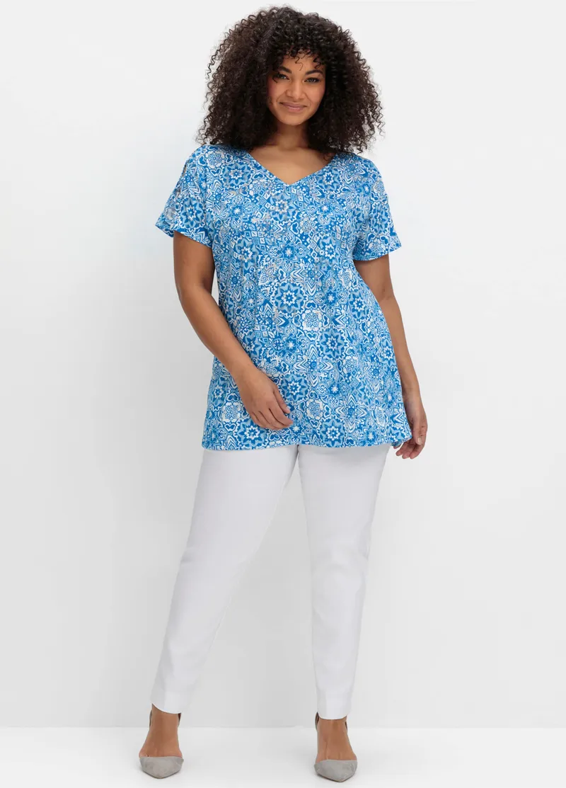 sheego Shirt, Kobalt-gemustert, – Produktbild 2 von 2