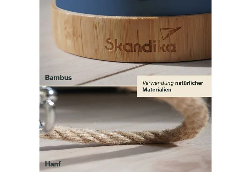 Skandika LED Gartenleuchte Campinglampe Kiruna aufladbar mit Powerbank 5000 mAh, USB, Retro Outdoor Lampe, stufenlos dimmbar, kabellos, 75h Leuchtzeit, Akku, Blau, – Produktbild 3 von 5