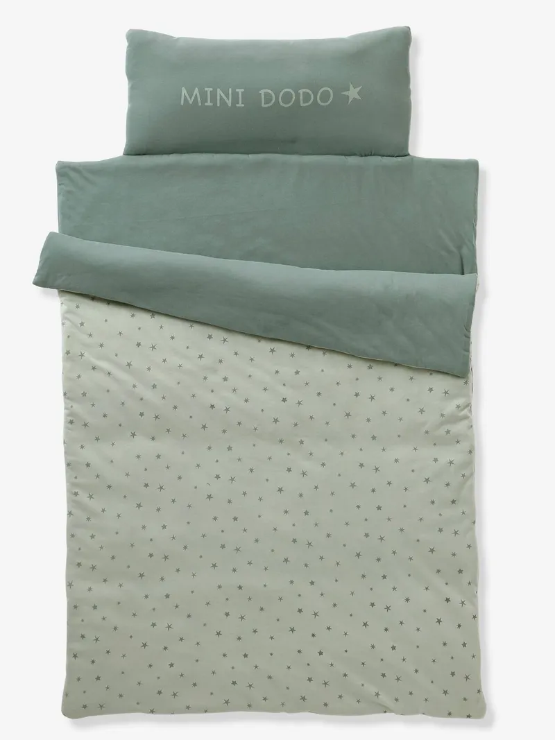 Vertbaudet Kinder All-in-One-Schlafsack MINIDODO BASIC, Grün bedruckt, – Produktbild 1 von 3