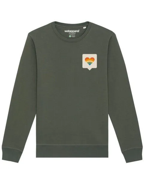 watapparel watapparel Sweatshirt Unisex Von Herzen, Khaki, – Produktbild 1 von 3
