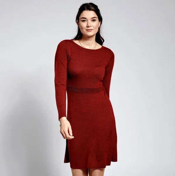 Kokon Zwo Kokon Zwo Kleid Teilungsrippe 100% Merinowolle (ÖKO TEX), Merlot, – Produktbild 2 von 3