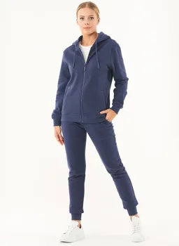 ORGANICATION ORGANICATION Damen vegan Soft-Touch-Kapuzenshirt Mit Reißverschluss Navy – Produktbild 1 von 1