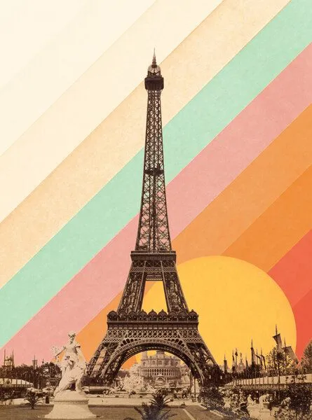 Photocircle Photocircle Poster / Leinwandbild - Eiffelturm vor Regenbogen – Produktbild 2 von 4