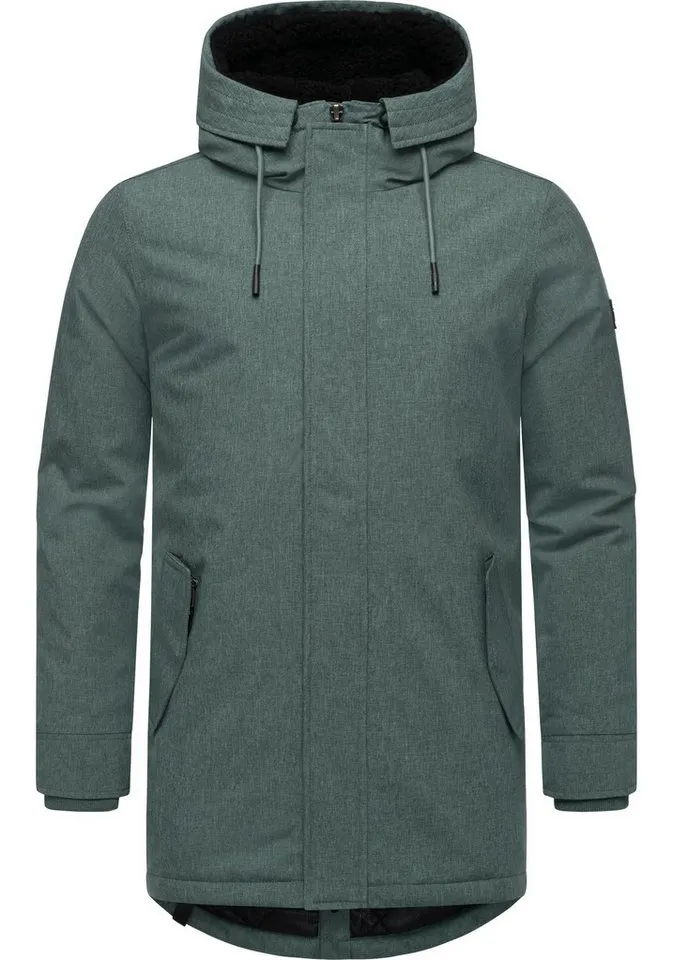 ragwear ragwear Kurzmantel Mr Smithem YOUMODO wasserdichte lange Herren Winterjacke mit Kapuze, Grün, – Produktbild 4 von 4