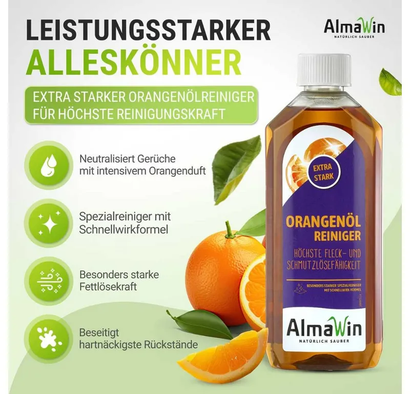 AlmaWin AlmaWin Orangenöl Reiniger - Extra Stark 500ml Zitronenreiniger – Produktbild 3 von 5