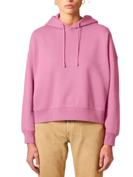 YTWOO YTWOO Moderner Damen Oversized Drop-Shoulder Hoodie Nachhaltig aus 100% Biobaumwolle, Pink, – Produktbild 1 von 4