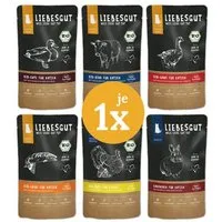 Liebesgut Tiernahrung Liebesgut Tiernahrung Probierpaket Katze Sensitiv & Adult  6 x 100 g – Produktbild 1 von 1