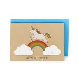 Die Stadtgärtner Die Stadtgärtner Einhorn & Regenbogen "Alles ist möglich" | Karte mit Wildblumensamen – Produktbild 1 von 1