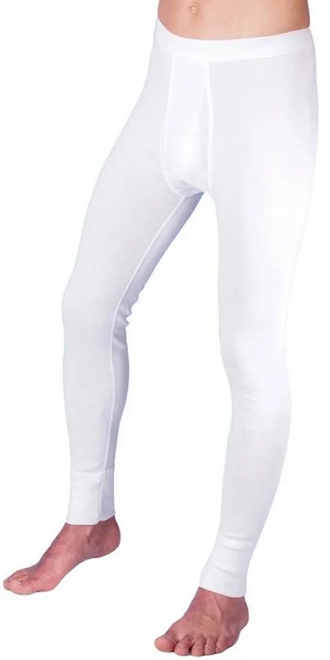 HERMKO Lange Unterhose 3540 (Pack, 2er) Bio-Baumwolle mit Eingriff Weichbund basic hergestellt in EU, Weiß, – Produktbild 2 von 2