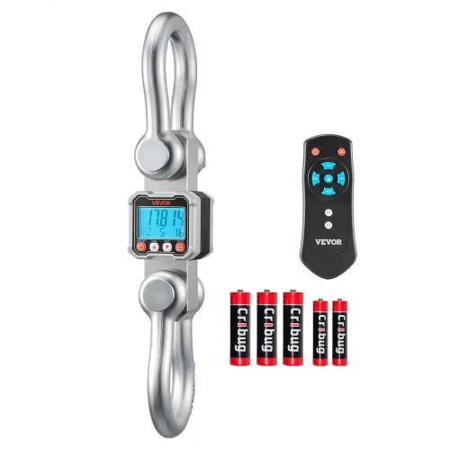 VEVOR Kranwaage 10 T, Digitale Hängewaage, Industriewaage mit Gehäuse aus Aluminiumguss & LCD-Display, 2-kg-Teilung & 3-stufiger Schalter, Fernbedienung, Wildwaage, Hakenwaage für Garage & Fabrik – Produktbild 1 von 1