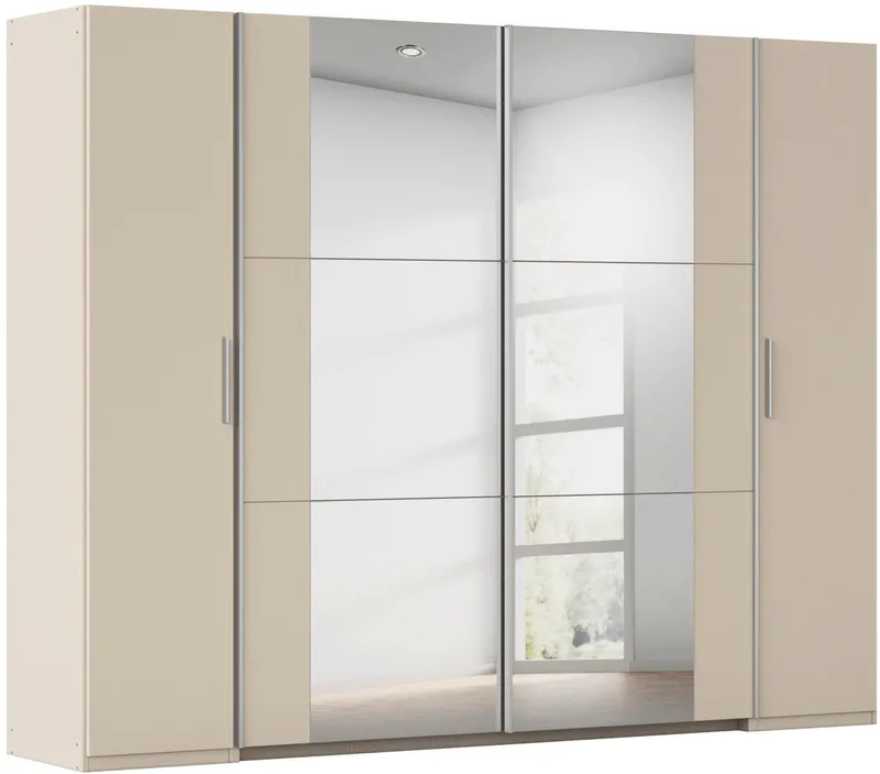 Rauch Rauch Schwebetürenschrank Kleiderschrank Drehtürenschrank Schrank Garderobe KRONACH (in 3 Ausstattungen BASIC/CLASSIC/PREMIUM, Breiten 225/268/311/354 cm) Kombischrank optional mit 1 oder 2 Spiegel viele Böden MADE IN GERMANY, Beige, – Produktbild 1 von 8
