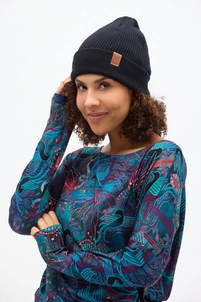KOKOworld Mütze Peak Knit – Fairtrade Cotton – Klassische Beanie – Warm – Unisex – KOKOworld, Black (schwarz), – Produktbild 4 von 4