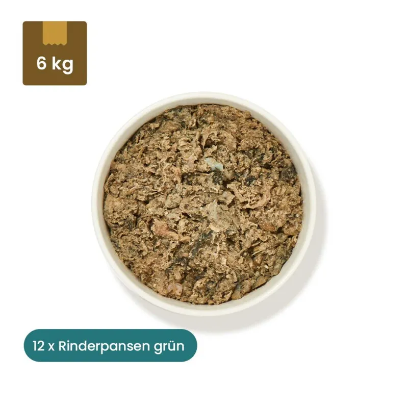 haustierkost.de haustierkost.de Rinderpansen grün Frostfutter 12 x 500 g – Produktbild 1 von 2