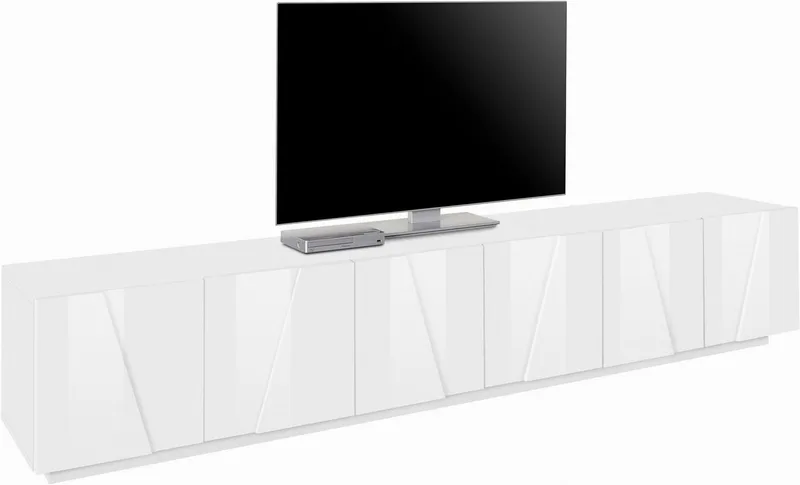 Home affaire Lowboard PING, TV-Board, TV-Band, TV-Kommode, mit 6 Türen, Breite 243,8 cm, Weiß, – Produktbild 2 von 5