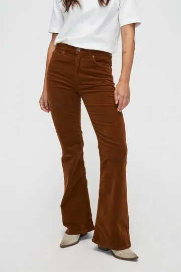 Kuyichi Kuyichi Damen vegan Jeans Flare Lisette Corduroy Goldbraun, Braun, – Produktbild 2 von 2