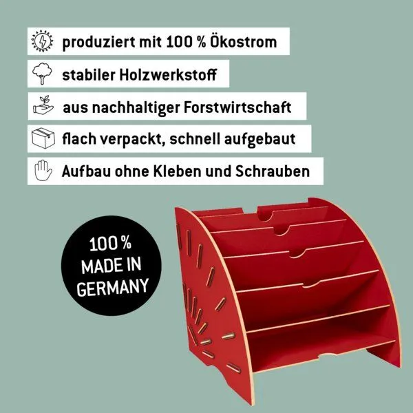 WERKHAUS WERKHAUS Magazin Organizer, Dunkelrot, – Produktbild 3 von 6