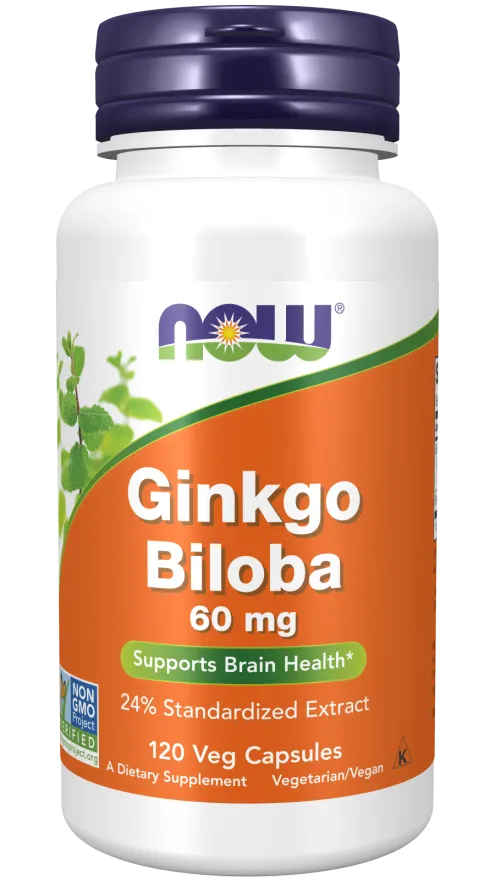 Now Foods Now Foods Ginkgo Biloba 60 mg 120 Kapseln – Produktbild 1 von 1