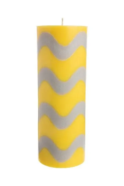 Tranquillo Tranquillo Stumpenkerze GLUMI WAVE, Wax043-yellow, – Produktbild 2 von 4