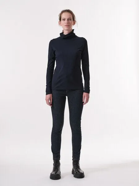 LANIUS LANIUS Rollkragenshirt aus Bio-Baumwolle, Night blue, – Produktbild 2 von 4
