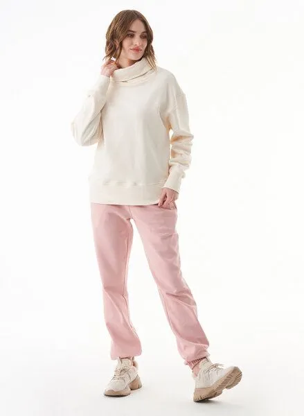 ORGANICATION ORGANICATION Sweatshirt aus Bio-Baumwolle mit Rollkragen, Weiß(off white), – Produktbild 2 von 4