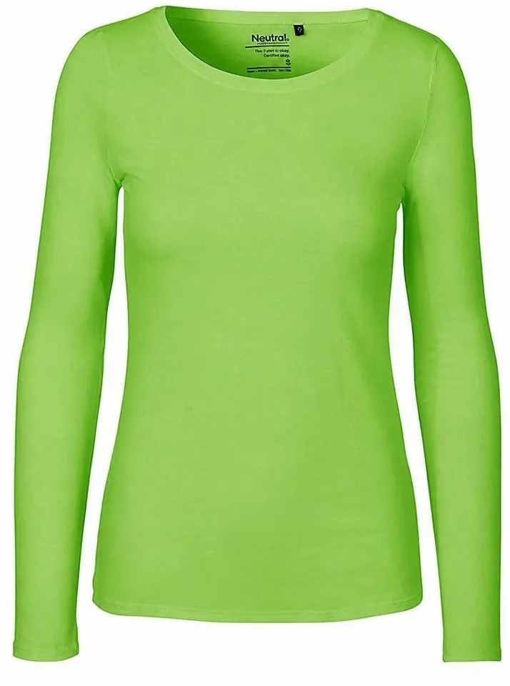 Neutral Neutral Langarmshirt Damen Long Sleeve T-Shirt / 100% Fairtrade-Baumwolle, Lime, – Produktbild 2 von 3
