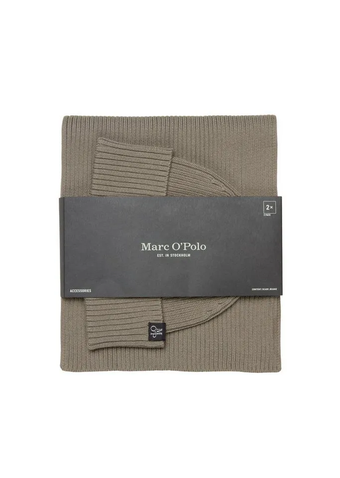 Marc O'Polo Marc O'Polo Beanie inkl. Schal aus reiner Bio-Baumwolle (Set, 2-St., MOP ACC) Einheitsgröße, Braun, – Produktbild 4 von 4