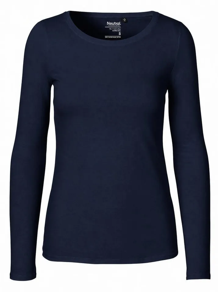 Neutral Neutral Langarmshirt Damen Long Sleeve T-Shirt / 100% Fairtrade-Baumwolle, Navy, – Produktbild 2 von 3