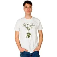 Life Tree Life-Tree Shirt aus Biobaumwolle Fairwear für Herren "Weltenbaum" in Washed Green/Black/White, Weiss, – Produktbild 1 von 1