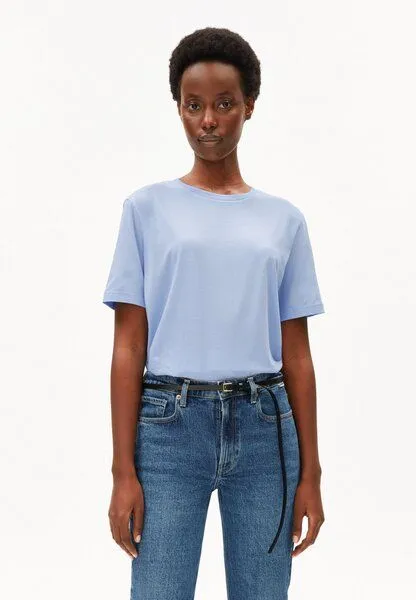 ARMEDANGELS ARMEDANGELS LUALAA Damen T-Shirt aus Bio-Baumwolle, Soft blue, – Produktbild 1 von 4