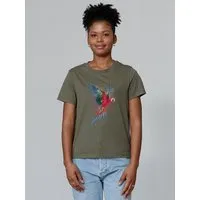watapparel watapparel T-Shirt Frauen Papagei, Khaki, – Produktbild 1 von 1