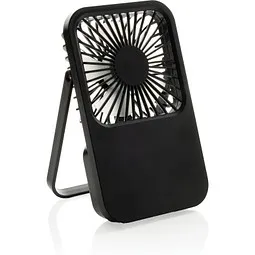 XD Collection Aervina wiederaufladbarer Tischventilator aus RCS rec. ABS, schwarz, Schwarz, – Produktbild 1 von 1