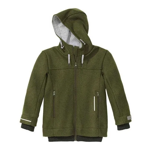 Disana Disana Kinder Bio Outdoor-Jacke Walk Merinowollle, Oliv, – Produktbild 1 von 4
