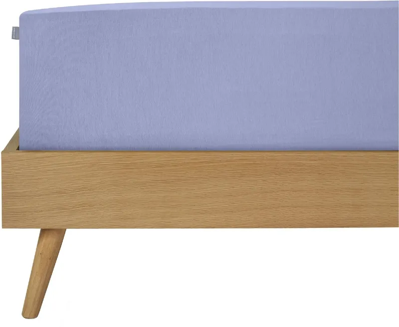Schiesser Schiesser Spannbettlaken Elli aus weicher Baumwolle mit Elasthananteil für flexiblen Sitz, Jersey-Elasthan, Gummizug: rundum, (1 Stück), für hohe Matratzen und Boxspringbetten, OEKO-TEX® MADE IN GREEN, Lila, – Produktbild 2 von 5