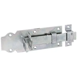 Alberts ALBERTS Schlossriegel, mit flachem Griff, gerade, mit Schlaufe, disp., Platte LxB140x52mm – Produktbild 1 von 1