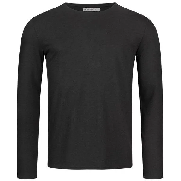 NATIVE SOULS NATIVE SOULS Slub Longsleeve Basic Herren, Black, – Produktbild 1 von 1