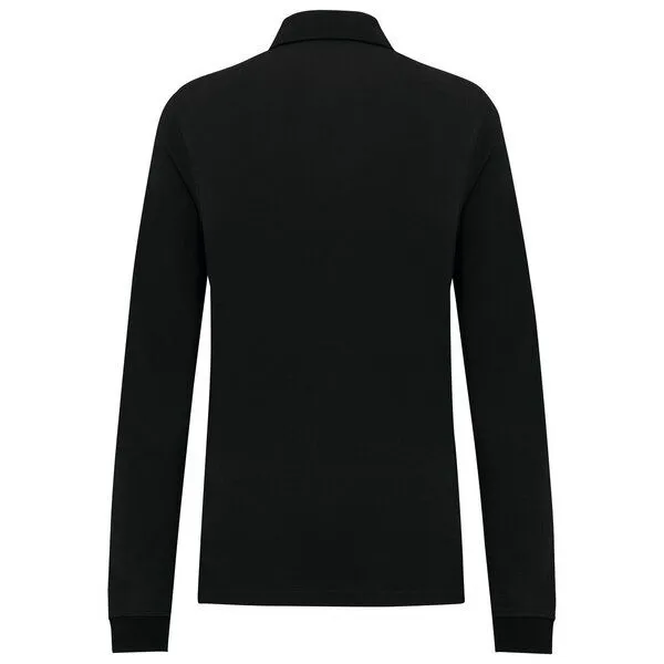 YTWOO YTWOO Damen Piqué-Polo Langarm, Schwarz, – Produktbild 3 von 4