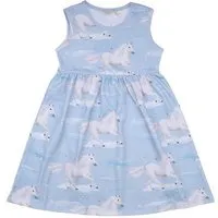Walkiddy Baby & Kleinkind Kleid – Hellblau mit Pferdemotiven, Kurzarm, weich & bequem | von Walkiddy – Produktbild 1 von 1