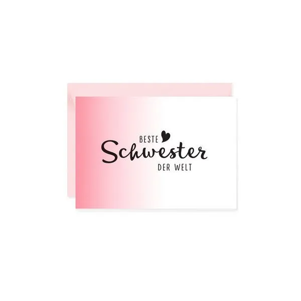 Bow & Hummingbird Bow & Hummingbird Mini-Grußkarte Beste Schwester – Produktbild 2 von 5