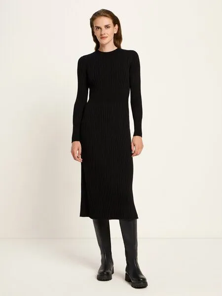 LANIUS LANIUS Strickkleid aus Bio-Baumwolle, Black, – Produktbild 1 von 4