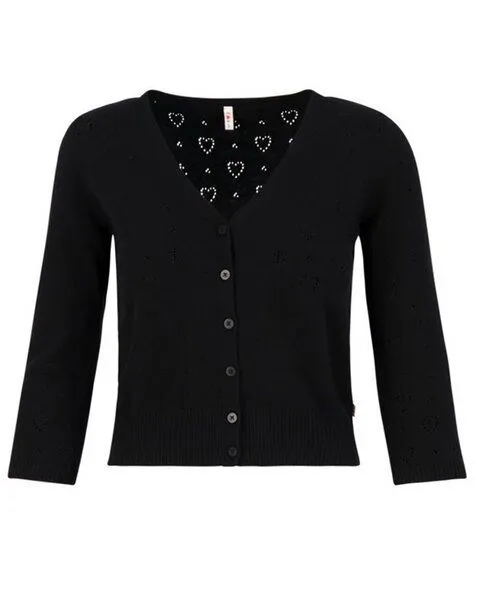 blutsgeschwister Blutsgeschwister Cardigan V-Neck 3/4-Ärmel, Black heart anchor (schwarz), – Produktbild 3 von 3