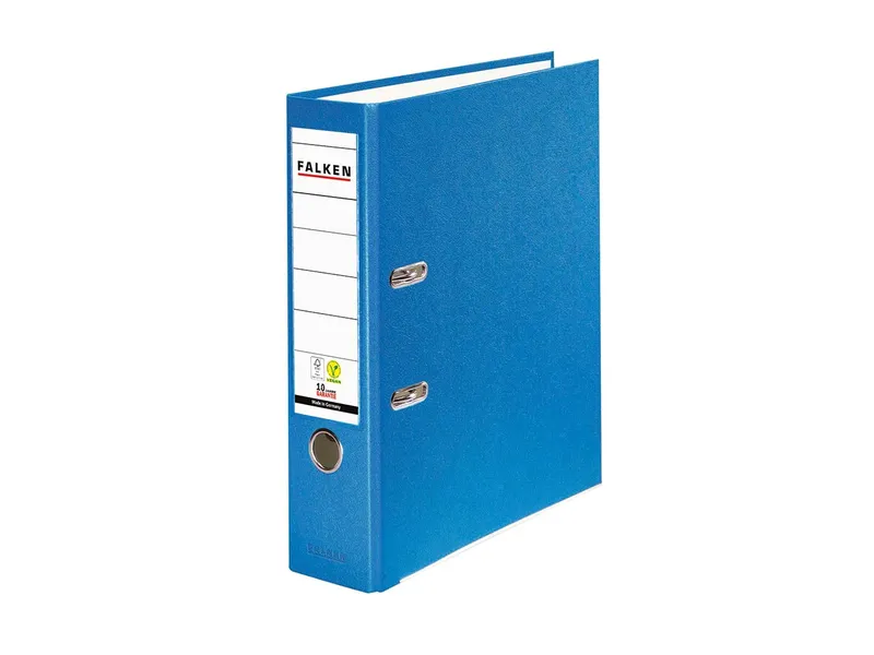 Falken 20 Falken Ordner "Vegan", mit Einsteckschild, 230 g/m², DIN A4, RB 80 mm, blau – Produktbild 1 von 1