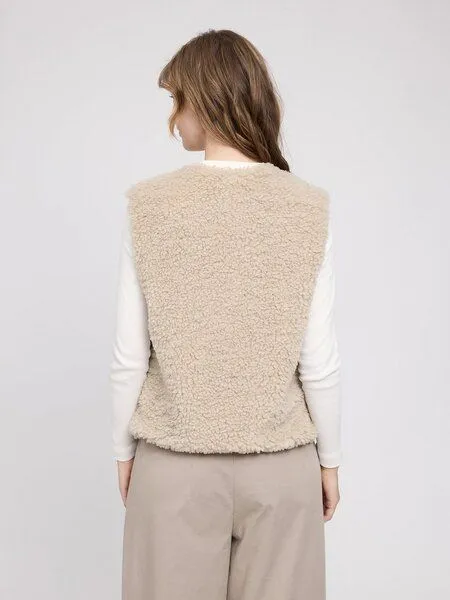 Mazine Mazine Damen Faux-Fur Weste, Natural (weiß), – Produktbild 1 von 4