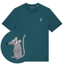LIGARTI Besticktes T-Shirt – Murat die Maus – LIGARTI Tiermanufaktur – Produktbild 1 von 1