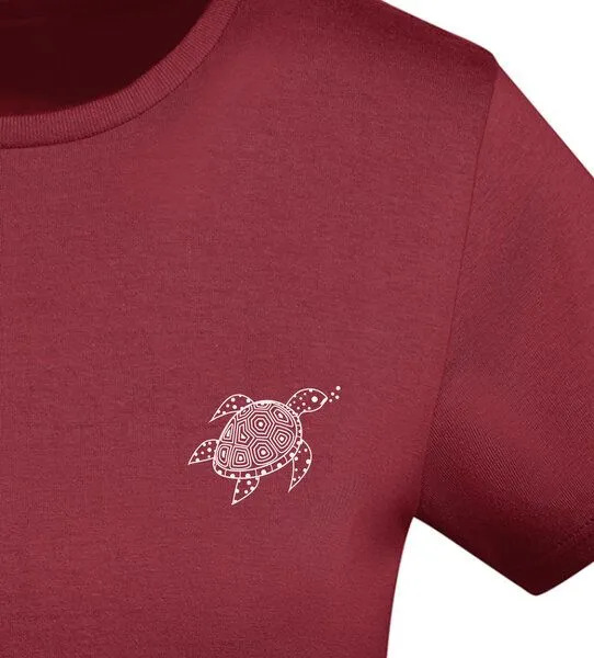 vis wear vis wear Die Schildkröte aus dem Ozean - Damen Organic Shirt, Rot, – Produktbild 2 von 4