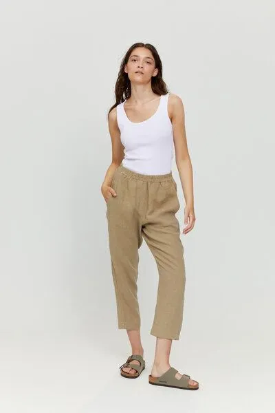Mazine Mazine Leinen Hose - Ruthilda Pants - aus Leinen, Braun (sandy olive), – Produktbild 2 von 4