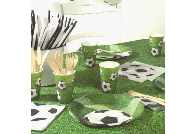 PAPSTAR PAPSTAR Papierserviette, Servietten Papier 33x33cm 3-lagig mit Fußball Motiv 20 Stück Grün, Grün|schwarz, – Produktbild 3 von 3