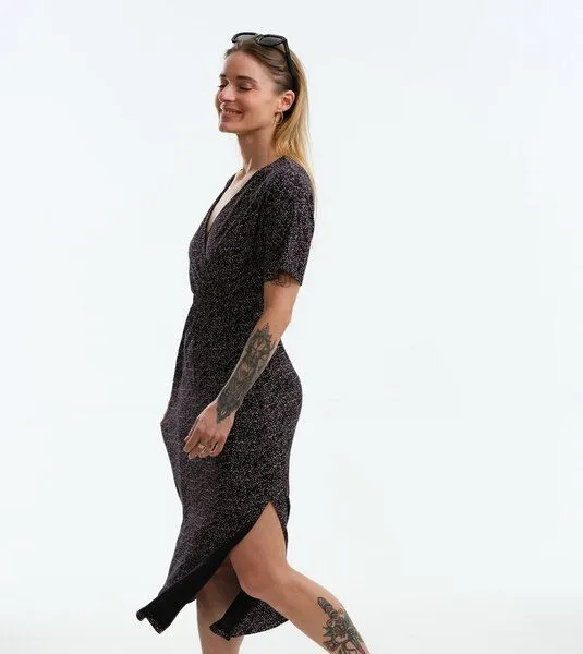 Gary Mash GARY MASH Midikleid Helena aus LENZING ECOVERO Mix, Dots (schwarz), – Produktbild 1 von 4