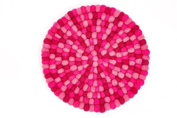 short'n'pietz short'n'pietz handgefilzter Topfuntersetzer aus Filzkugeln, Pink, – Produktbild 1 von 3